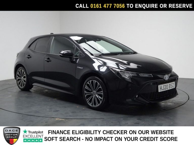 Used 2020 BLACK TOYOTA COROLLA Hatchback 2.0 VVT-h Design Hatchback 5dr Petrol Hybrid CVT Euro 6 (s/s) (184 ps) PETROL HYBRID (reg. 2020-03-13) (Automatic) for sale in Stockport