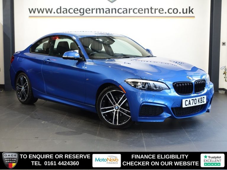 Used 2020 BLUE BMW 2 SERIES Coupe 2.0 218i M Sport Coupe 2dr Petrol Auto Euro 6 (s/s) (136 ps) PETROL (reg. 2020-12-23) (Automatic) for sale in Stockport