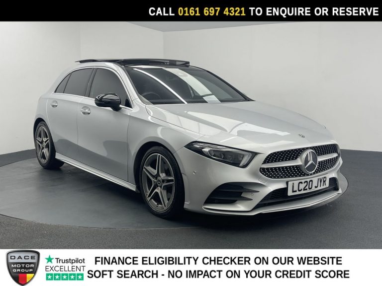 Used 2020 SILVER MERCEDES-BENZ A-CLASS Hatchback 1.3 A200 AMG Line (Premium Plus 2) Hatchback 5dr Petrol 7G-DCT Euro 6 (s/s) (163 ps) PETROL (reg. 2020-07-01) (Automatic) for sale in Stockport