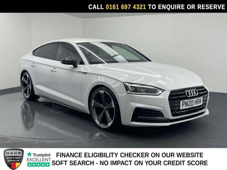 Used 2020 WHITE AUDI A5 Hatchback 2.0 TFSI 35 Black Edition Sportback 5dr Petrol S Tronic Euro 6 (s/s) (150 ps) PETROL (reg. 2020-03-05) (Automatic) for sale in Stockport
