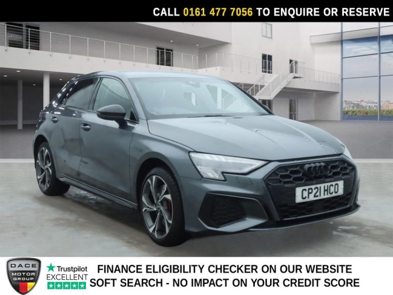 Used 2021 GREY AUDI A3 Hatchback 1.4 TFSIe 45 S line Competition Sportback 5dr Petrol Plug-in Hybrid S Tronic Euro 6 (s/s) 13kWh (245 ps) PETROL PLUG-IN HYBRID (reg. 2021-07-21) (Automatic) for sale in Stockport