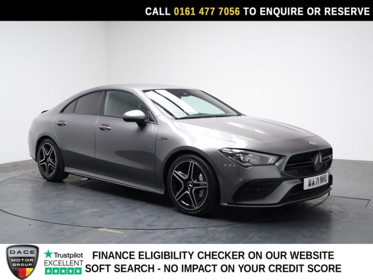 Used 2021 GREY MERCEDES-BENZ CLA Saloon 2.0 CLA35 AMG Coupe 4dr Petrol 7G-DCT 4MATIC Euro 6 (s/s) (306 ps) PETROL (reg. 2021-12-16) (Automatic) for sale in Stockport