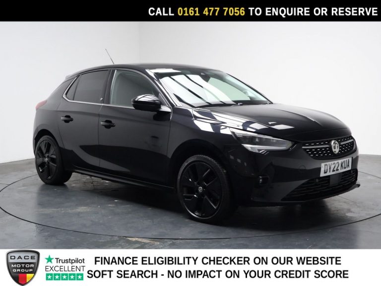 Used 2022 BLACK VAUXHALL Corsa Electric Hatchback 50kWh Elite Premium Hatchback 5dr Electric Auto (136 ps) ELECTRIC (reg. 2022-06-15) (Automatic) for sale in Stockport