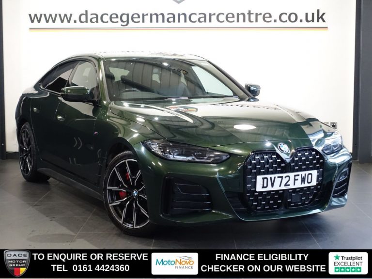 Used 2022 GREEN BMW 4 SERIES GRAN COUPE Hatchback 2.0 420i M Sport Hatchback 5dr Petrol Auto Euro 6 (s/s) (184 ps) PETROL (reg. 2022-09-29) (Automatic) for sale in Stockport
