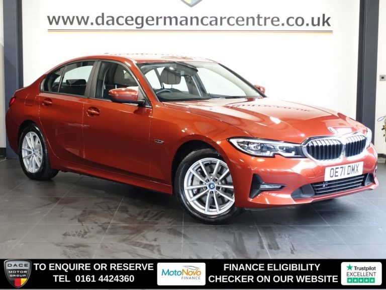 Used 2022 ORANGE BMW 3 SERIES Saloon 2.0 330e 12kWh SE Pro Saloon 4dr Petrol Plug-in Hybrid Auto Euro 6 (s/s) (292 ps) PETROL PLUG-IN HYBRID (reg. 2022-01-27) (Automatic) for sale in Stockport