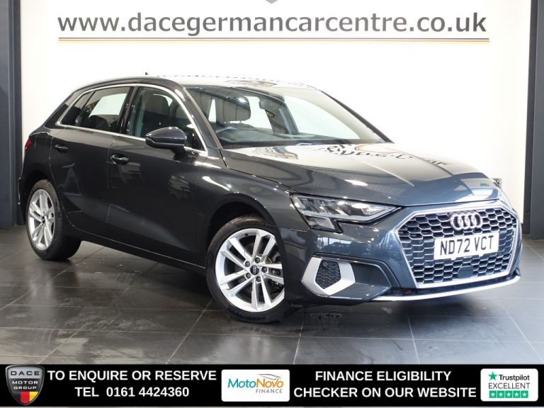 Used 2023 GREY AUDI A3 Hatchback 1.4 TFSIe 40 Sport Sportback 5dr Petrol Plug-in Hybrid S Tronic Euro 6 (s/s) 13kWh (204 ps) PETROL PLUG-IN HYBRID (reg. 2023-01-17) (Automatic) for sale in Stockport