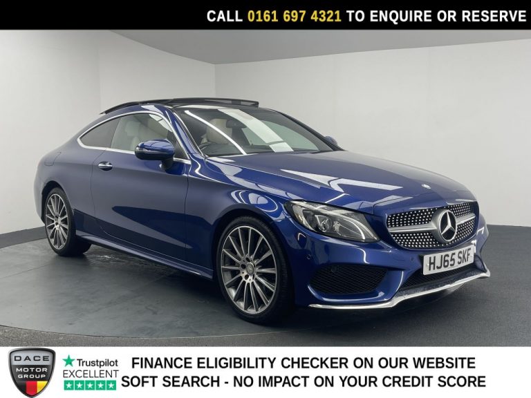Used 2016 BLUE MERCEDES-BENZ C-CLASS Coupe 2.0 C200 AMG Line (Premium) Coupe 2dr Petrol 7G-Tronic+ Euro 6 (s/s) (184 ps) PETROL (reg. 2016-01-20) (Automatic) for sale in Stockport