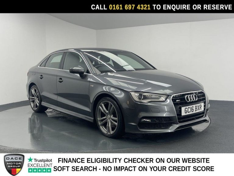 Used 2016 GREY AUDI A3 Saloon 2.0 TDI S line Saloon 4dr Diesel S Tronic quattro Euro 6 (s/s) (Nav) (184 ps) DIESEL (reg. 2016-06-30) (Automatic) for sale in Stockport