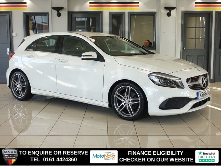 Used 2016 WHITE MERCEDES-BENZ A-CLASS Hatchback 1.6 A160 AMG Line (Premium) Hatchback 5dr Petrol 7G-DCT Euro 6 (s/s) (102 ps) PETROL (reg. 2016-10-31) (Automatic) for sale in Stockport