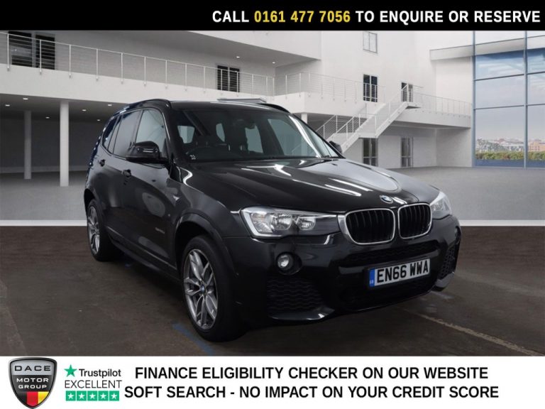 Used 2017 BLACK BMW X3 SUV 2.0 20d M Sport SUV 5dr Diesel Auto xDrive Euro 6 (s/s) (190 ps) DIESEL (reg. 2017-01-17) (Automatic) for sale in Stockport