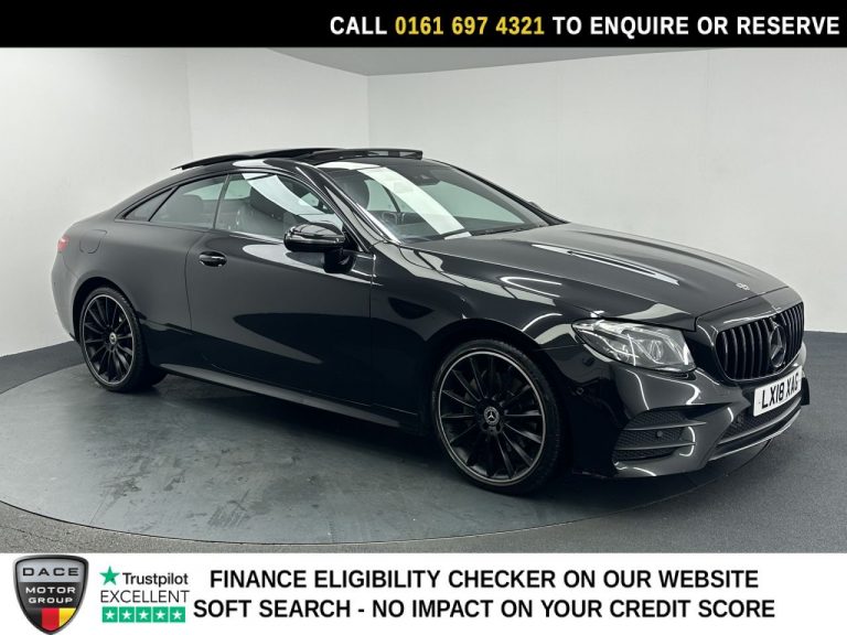 Used 2018 BLACK MERCEDES-BENZ E-CLASS Coupe 2.0 E220d AMG Line (Premium Plus) Coupe 2dr Diesel G-Tronic+ Euro 6 (s/s) (194 ps) DIESEL (reg. 2018-06-21) (Automatic) for sale in Stockport