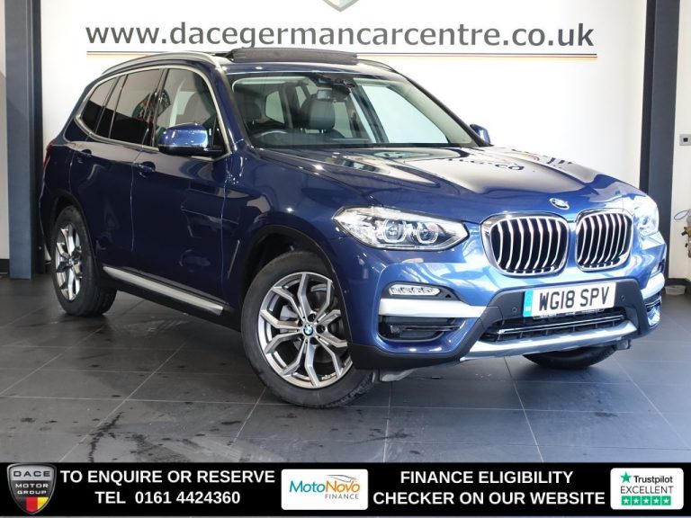 Used 2018 BLUE BMW X3 SUV 2.0 20i xLine SUV 5dr Petrol Auto xDrive Euro 6 (s/s) (184 ps) PETROL (reg. 2018-06-13) (Automatic) for sale in Stockport
