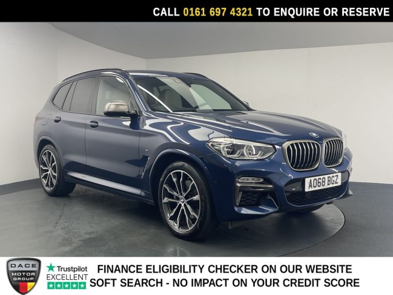 Used 2018 BLUE BMW X3 SUV 3.0 M40i SUV 5dr Petrol Auto xDrive Euro 6 (s/s) (360 ps) PETROL (reg. 2018-09-15) (Automatic) for sale in Stockport