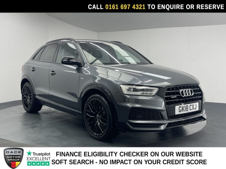 Used 2018 GREY AUDI Q3 SUV 2.0 TFSI Black Edition SUV 5dr Petrol S Tronic quattro Euro 6 (s/s) (180 ps) PETROL (reg. 2018-03-07) (Automatic) for sale in Stockport