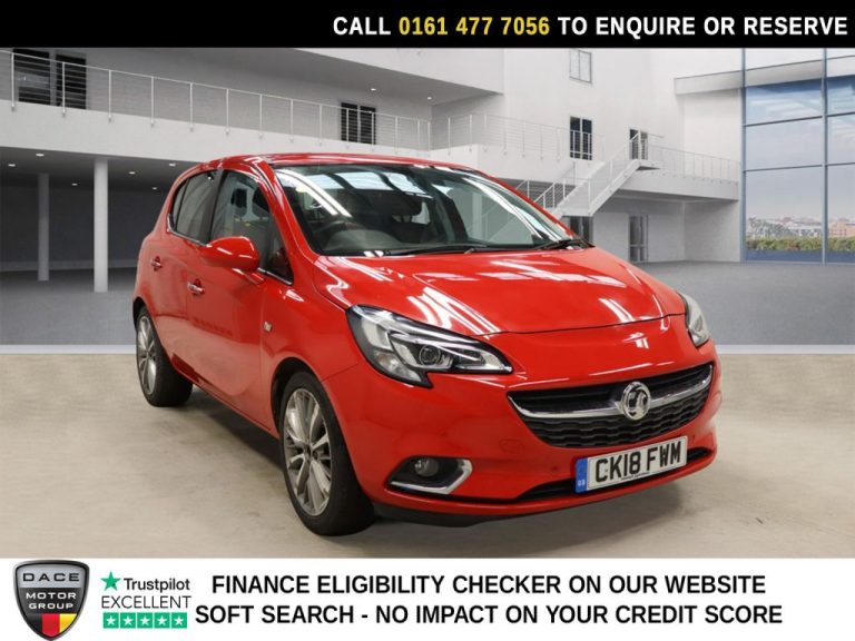 Used 2018 RED VAUXHALL CORSA Hatchback 1.4i ecoFLEX Elite Hatchback 5dr Petrol Auto Euro 6 (90 ps) PETROL (reg. 2018-04-30) (Automatic) for sale in Stockport