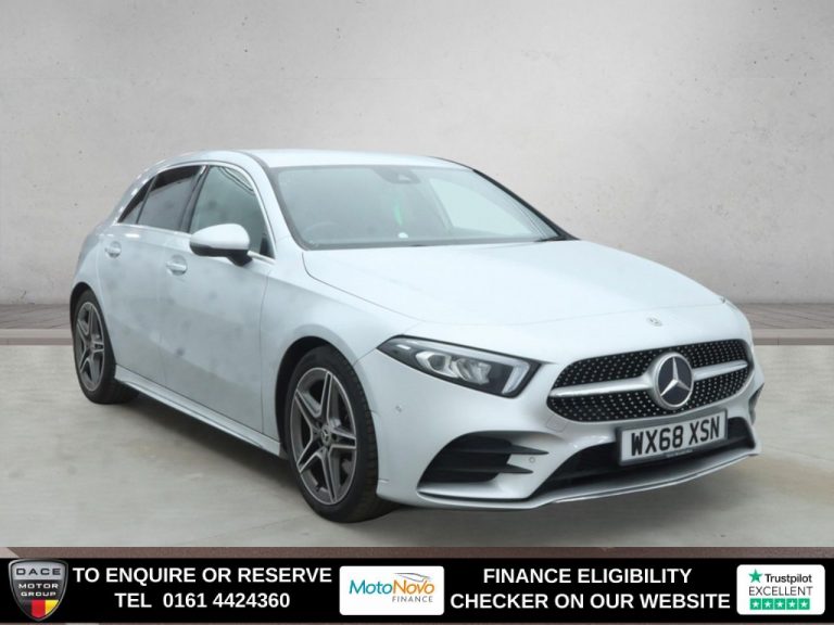Used 2018 SILVER MERCEDES-BENZ A-CLASS Hatchback 1.5 A180d AMG Line (Executive) Hatchback 5dr Diesel 7G-DCT Euro 6 (s/s) (116 ps) DIESEL (reg. 2018-11-23) (Automatic) for sale in Stockport