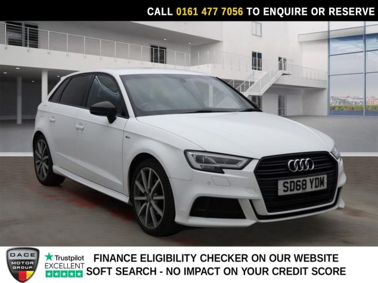 Used 2018 WHITE AUDI A3 Hatchback 1.5 TFSI CoD 35 Black Edition Sportback 5dr Petrol S Tronic Euro 6 (s/s) (150 ps) PETROL (reg. 2018-10-23) (Automatic) for sale in Stockport