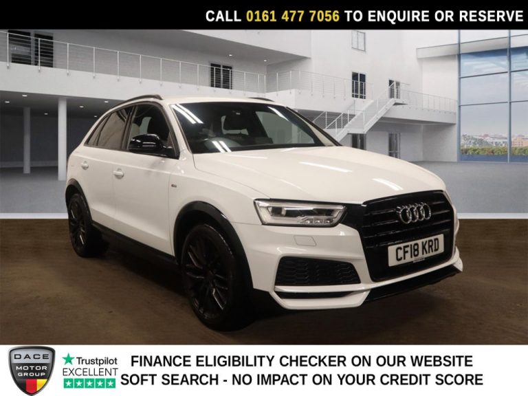 Used 2018 WHITE AUDI Q3 SUV 1.4 TFSI CoD Black Edition SUV 5dr Petrol S Tronic Euro 6 (s/s) (150 ps) PETROL (reg. 2018-07-30) (Automatic) for sale in Stockport