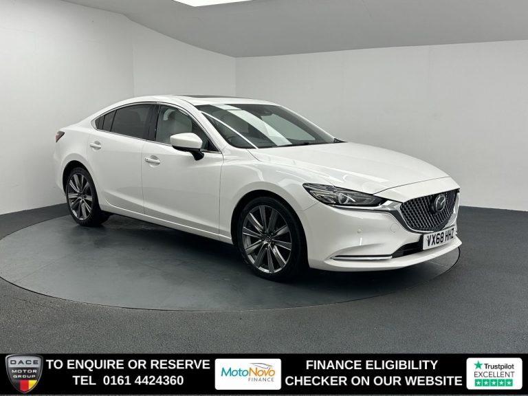 Used 2018 WHITE MAZDA MAZDA6 Saloon 2.2 SKYACTIV-D GT Sport Nav+ Saloon 4dr Diesel Auto Euro 6 (s/s) (184 ps) DIESEL (reg. 2018-09-04) (Automatic) for sale in Stockport