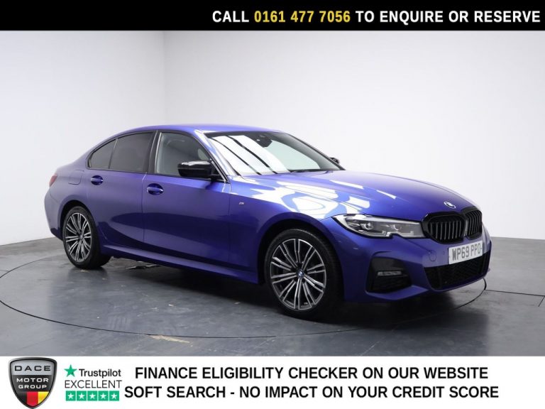 Used 2019 BLUE BMW 3 SERIES Saloon 2.0 330e 12kWh M Sport Saloon 4dr Petrol Plug-in Hybrid Auto Euro 6 (s/s) (292 ps) PETROL PLUG-IN HYBRID (reg. 2019-12-27) (Automatic) for sale in Stockport