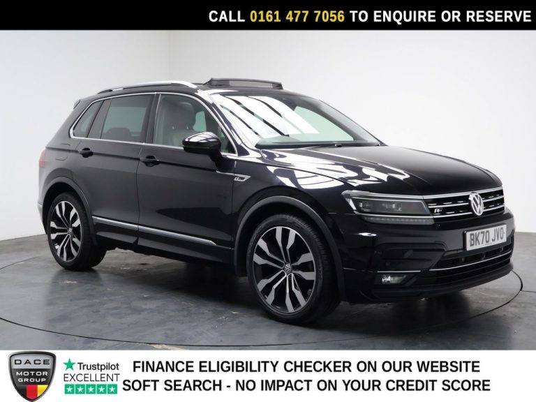 Used 2020 BLACK VOLKSWAGEN TIGUAN SUV 2.0 TDI R-Line Tech SUV 5dr Diesel DSG Euro 6 (s/s) (150 ps) DIESEL (reg. 2020-09-25) (Automatic) for sale in Stockport