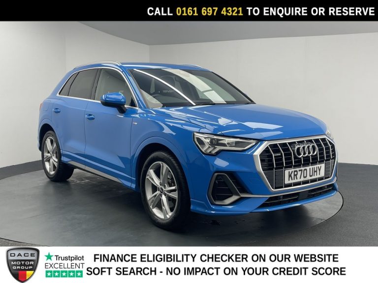 Used 2020 BLUE AUDI Q3 SUV 2.0 TDI 40 S line SUV 5dr Diesel S Tronic quattro Euro 6 (s/s) (200 ps) DIESEL (reg. 2020-11-16) (Automatic) for sale in Stockport