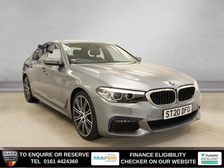 Used 2020 BLUE BMW 5 SERIES Saloon 2.0 520d M Sport Saloon 4dr Diesel Auto xDrive Euro 6 (s/s) (190 ps) DIESEL (reg. 2020-06-30) (Automatic) for sale in Stockport
