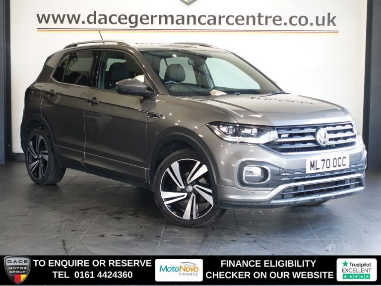 Used 2020 GREY VOLKSWAGEN T-CROSS SUV 1.0 TSI R-Line SUV 5dr Petrol DSG Euro 6 (s/s) (110 ps) PETROL (reg. 2020-09-30) (Automatic) for sale in Stockport