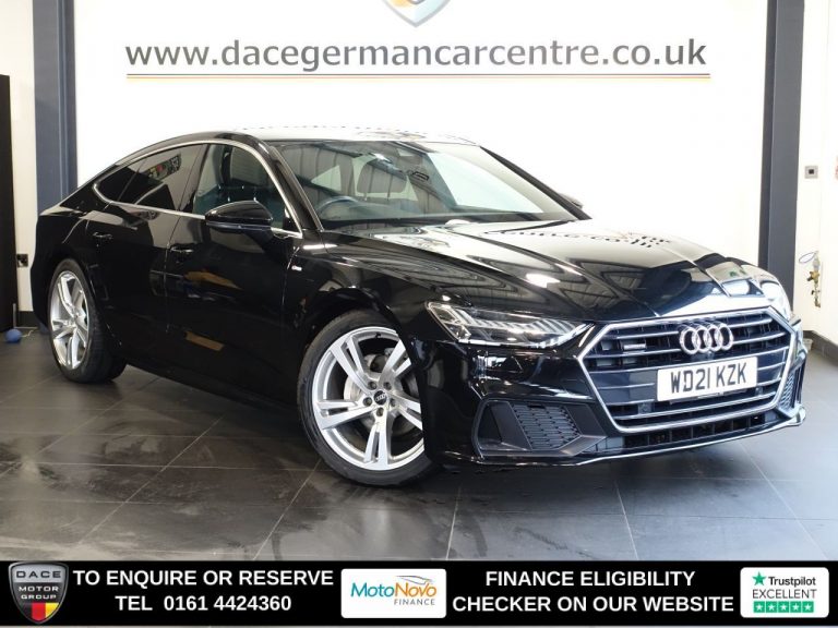 Used 2021 BLACK AUDI A7 Hatchback 2.0 TDI 40 S line Sportback 5dr Diesel S Tronic quattro Euro 6 (s/s) (204 ps) DIESEL (reg. 2021-06-18) (Automatic) for sale in Stockport