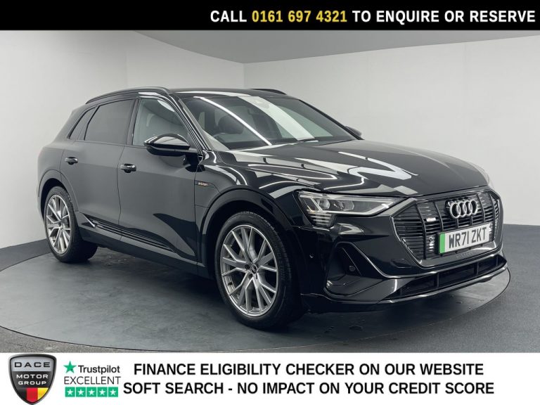 Used 2021 BLACK AUDI E-TRON SUV 55 Black Edition SUV 5dr Electric Auto quattro 95kWh (11kW Charger) (408 ps) ELECTRIC (reg. 2021-12-23) (Automatic) for sale in Stockport
