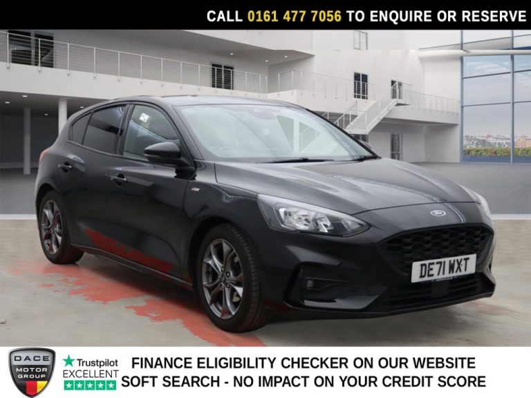 Used 2021 BLACK FORD FOCUS Hatchback 1.0T EcoBoost ST-Line Hatchback 5dr Petrol Auto Euro 6 (s/s) (125 ps) PETROL (reg. 2021-10-27) (Automatic) for sale in Stockport