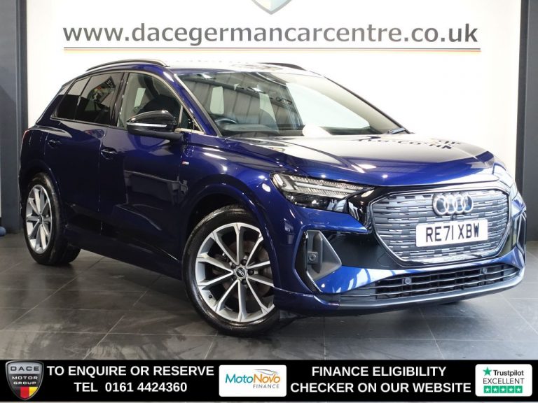 Used 2021 BLUE AUDI Q4 E-TRON SUV 35 Edition 1 SUV 5dr Electric Auto 55kWh (170 ps) ELECTRIC (reg. 2021-12-16) (Automatic) for sale in Stockport
