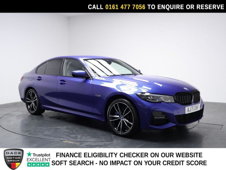 Used 2021 BLUE BMW 3 SERIES Saloon 2.0 330e 12kWh M Sport Saloon 4dr Petrol Plug-in Hybrid Auto xDrive Euro 6 (s/s) (292 ps) PETROL PLUG-IN HYBRID (reg. 2021-12-16) (Automatic) for sale in Stockport