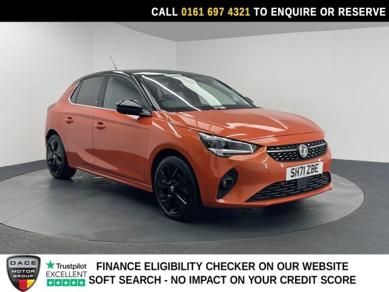 Used 2021 ORANGE VAUXHALL Corsa Electric Hatchback 50kWh Elite Premium Hatchback 5dr Electric Auto (136 ps) ELECTRIC (reg. 2021-12-21) (Automatic) for sale in Stockport