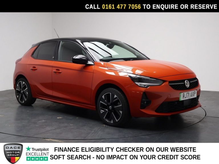 Used 2021 ORANGE VAUXHALL Corsa Electric Hatchback 50kWh SRi Nav Premium Hatchback 5dr Electric Auto (7.4Kw Charger) (136 ps) ELECTRIC (reg. 2021-11-30) (Automatic) for sale in Stockport