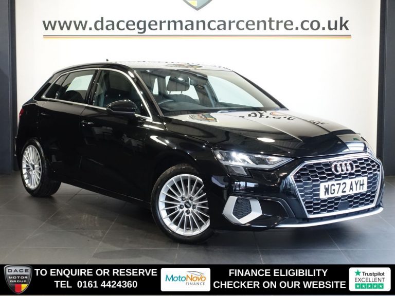Used 2022 BLACK AUDI A3 Hatchback 2.0 TDI 35 Sport Sportback 5dr Diesel S Tronic Euro 6 (s/s) (150 ps) DIESEL (reg. 2022-11-22) (Automatic) for sale in Stockport