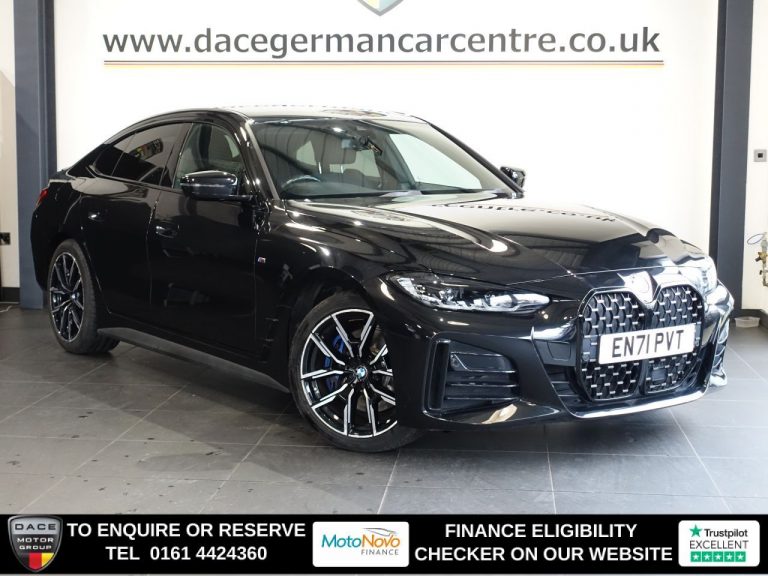 Used 2022 BLACK BMW 4 SERIES GRAN COUPE Hatchback 2.0 430i M Sport Hatchback 5dr Petrol Auto Euro 6 (s/s) (245 ps) PETROL (reg. 2022-02-04) (Automatic) for sale in Stockport