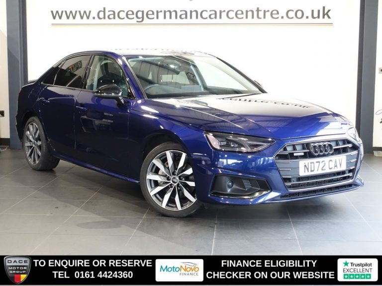 Used 2022 BLUE AUDI A4 Saloon 2.0 TDI 40 Sport Edition Saloon 4dr Diesel S Tronic quattro Euro 6 (s/s) (204 ps) DIESEL (reg. 2022-10-28) (Automatic) for sale in Stockport