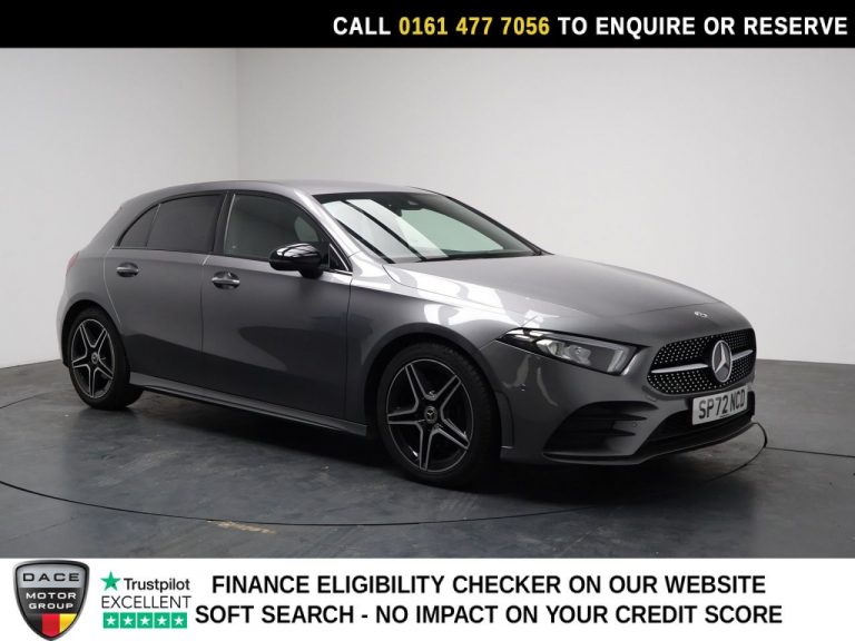 Used 2022 GREY MERCEDES-BENZ A-CLASS Hatchback 1.3 A180 AMG Line (Premium) Hatchback 5dr Petrol 7G-DCT Euro 6 (s/s) (136 ps) PETROL (reg. 2022-09-01) (Automatic) for sale in Stockport