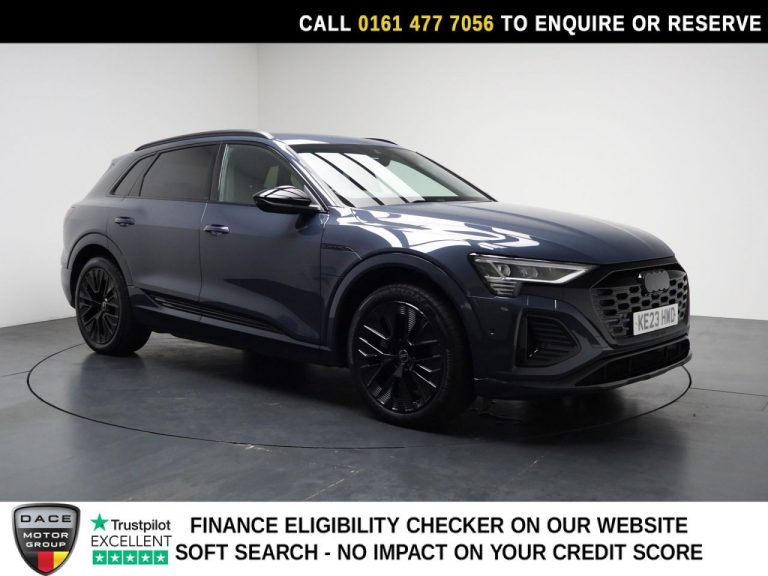 Used 2023 BLUE AUDI Q8 E-TRON SUV 55 Black Edition SUV 5dr Electric Auto quattro 114kWh (11kW Charger) (408 ps) ELECTRIC (reg. 2023-06-30) (Automatic) for sale in Stockport