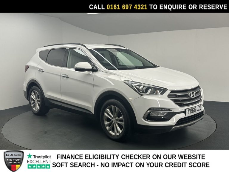 Used 2016 WHITE HYUNDAI SANTA FE SUV 2.2 CRDi Blue Drive Premium SUV 5dr Diesel Auto 4WD Euro 6 (s/s) (200 ps) DIESEL (reg. 2016-09-26) (Automatic) for sale in Stockport