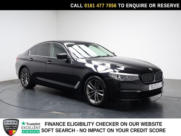 Used 2017 BLACK BMW 5 SERIES Saloon 2.0 520d SE Saloon 4dr Diesel Auto Euro 6 (s/s) (190 ps) DIESEL (reg. 2017-07-24) (Automatic) for sale in Stockport