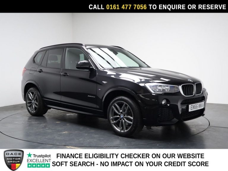 Used 2017 BLACK BMW X3 SUV 2.0 20d M Sport SUV 5dr Diesel Auto xDrive Euro 6 (s/s) (190 ps) DIESEL (reg. 2017-01-17) (Automatic) for sale in Stockport