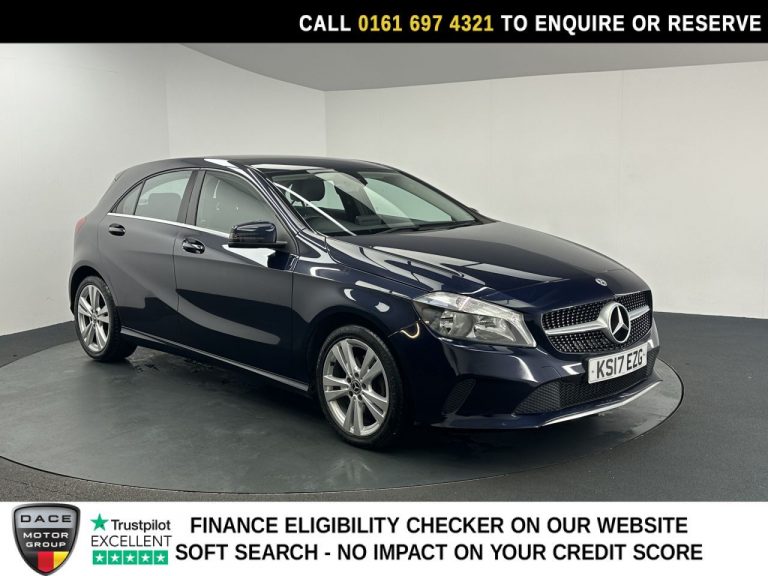 Used 2017 BLUE MERCEDES-BENZ A-CLASS Hatchback 1.6 A180 Sport Hatchback 5dr Petrol 7G-DCT Euro 6 (s/s) (122 ps) PETROL (reg. 2017-04-27) (Automatic) for sale in Stockport
