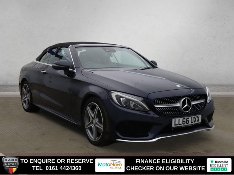 Used 2017 BLUE MERCEDES-BENZ C-CLASS Convertible 2.1 C220d AMG Line Cabriolet 2dr Diesel G-Tronic+ Euro 6 (s/s) (170 ps) DIESEL (reg. 2017-02-28) (Automatic) for sale in Stockport