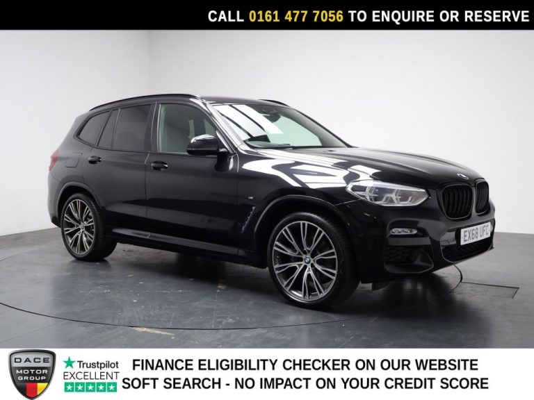 Used 2018 BLACK BMW X3 SUV 3.0 30d M Sport SUV 5dr Diesel Auto xDrive Euro 6 (s/s) (265 ps) DIESEL (reg. 2018-09-07) (Automatic) for sale in Stockport