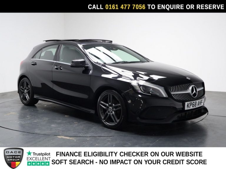 Used 2018 BLACK MERCEDES-BENZ A-CLASS Hatchback 2.1 A200d AMG Line (Premium Plus) Hatchback 5dr Diesel 7G-DCT Euro 6 (s/s) (136 ps) DIESEL (reg. 2018-10-16) (Automatic) for sale in Stockport