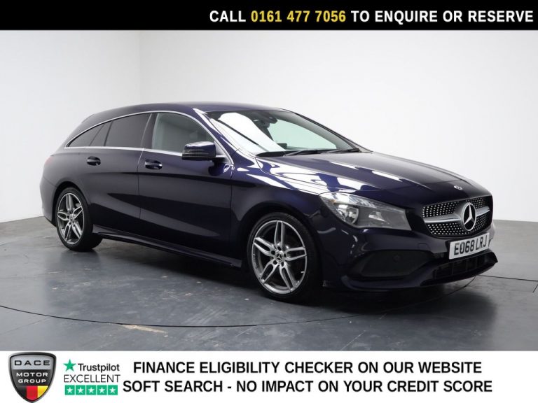 Used 2018 BLUE MERCEDES-BENZ CLA Estate 1.6 CLA180 AMG Line Edition Shooting Brake 5dr Petrol 7G-DCT Euro 6 (s/s) (122 ps) PETROL (reg. 2018-09-20) (Automatic) for sale in Stockport