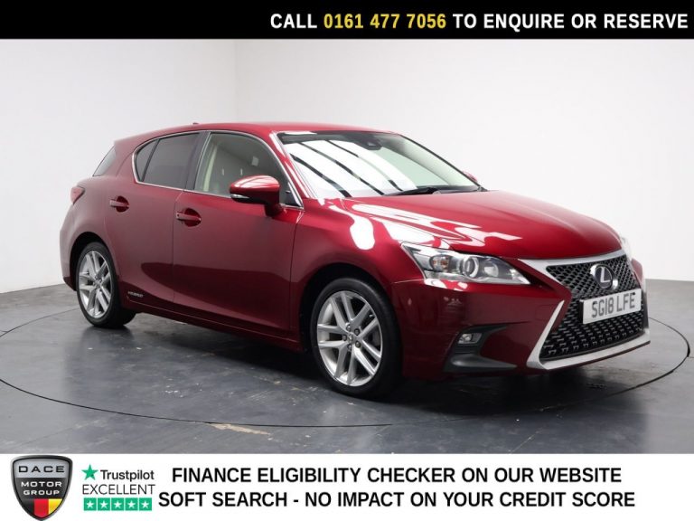 Used 2018 RED LEXUS CT Hatchback 1.8 200h Luxury Hatchback 5dr Petrol Hybrid CVT Euro 6 (s/s) (136 ps) PETROL HYBRID (reg. 2018-07-04) (Automatic) for sale in Stockport
