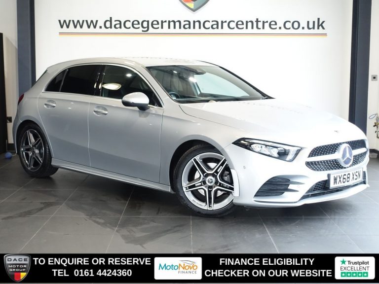 Used 2018 SILVER MERCEDES-BENZ A-CLASS Hatchback 1.5 A180d AMG Line (Executive) Hatchback 5dr Diesel 7G-DCT Euro 6 (s/s) (116 ps) DIESEL (reg. 2018-11-23) (Automatic) for sale in Stockport